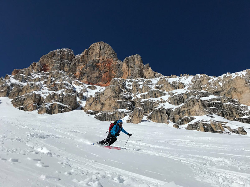 sci alpinismo discesa dalla Forcella Colfiedo